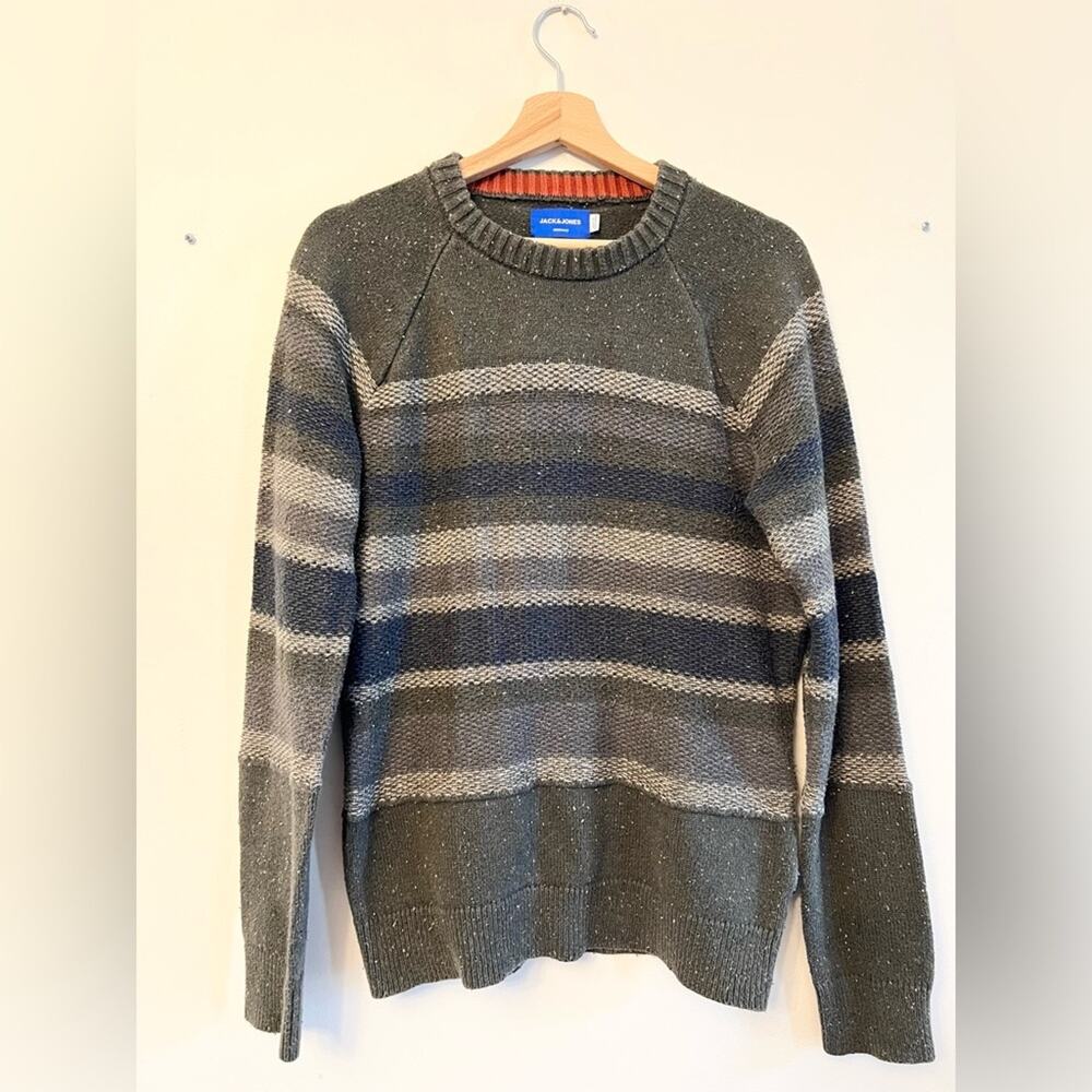 Jack and jones mens green striped sweater